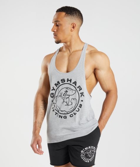 Podkoszulki Gymshark Legacy Stringer Męskie Głęboka Szare | PL 359LZU